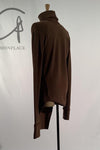 Marc le bihan 4 sewing high -neck sweater 1742 tabac tobacco leaf color